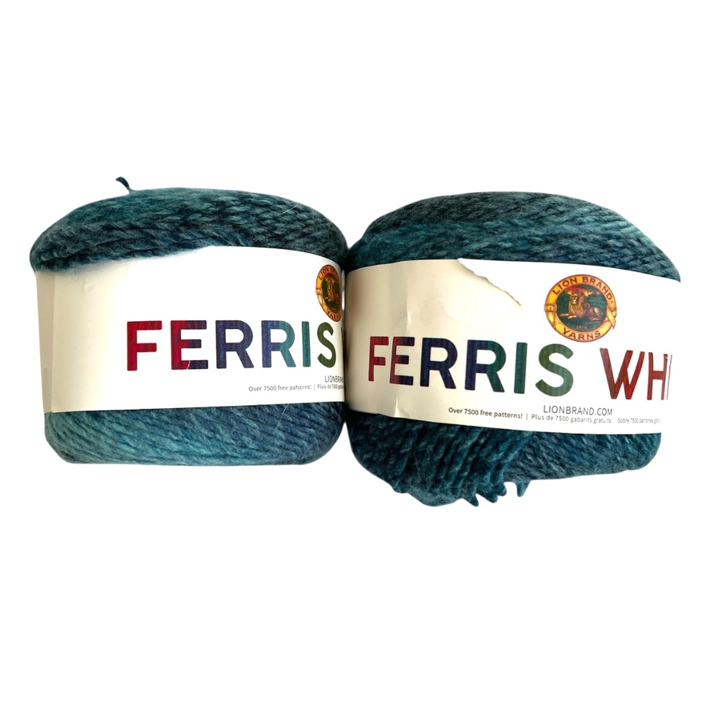 2 Lion Brand Yarns Ferris Wheel Cakes 3 oz 85 g 100% Acrylic #607 Full Moon